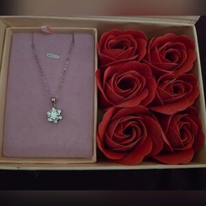 Moissanite Silver Snowflake Pendant Necklace